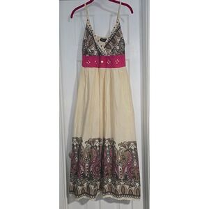 Cane's Y2K Boho Embellished Maxi Dress Size S